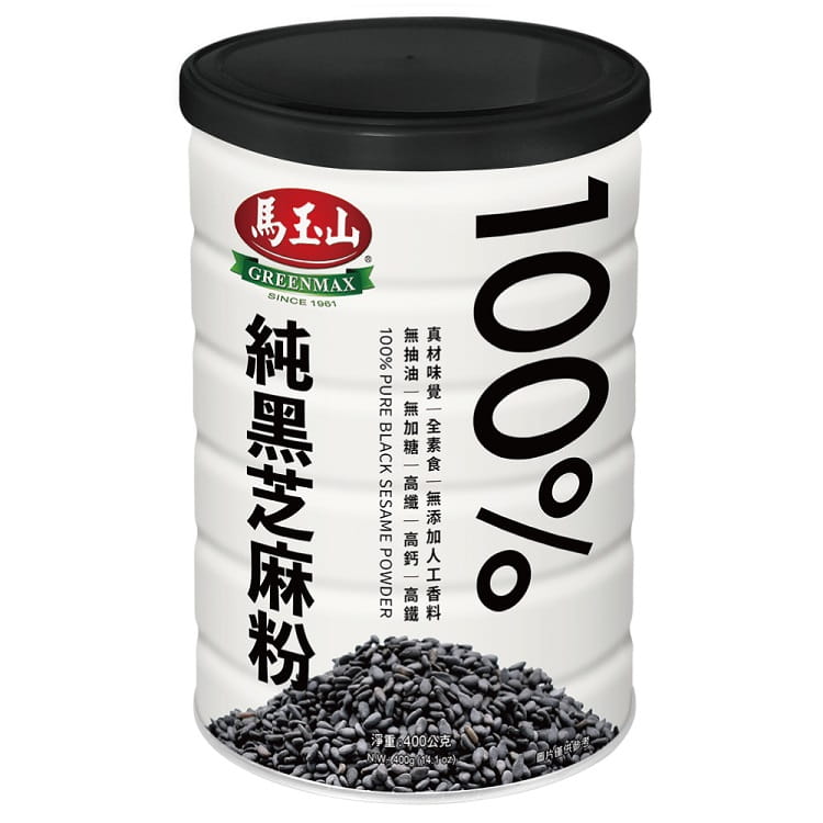 馬玉山》100%純黒芝麻粉／（100％黒胡麻パウダー）(400g/缶