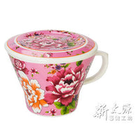 《Xintaiyuan》 (Taiwanese flower cloth pattern) Safflower Aristocrat Cup (Safflower Nobility Cup - pink) 《Taiwan souvenir》