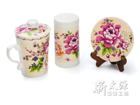 《Xintaiyuan》 (Taiwan flower cloth pattern) Safflower gift set - milky white 《Taiwan souvenir》