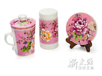 《Xintaiyuan》 (Taiwan flower cloth pattern) Safflower gift set - pink 《Taiwan souvenir》