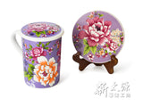 《Xintaiyuan》 (Taiwanese flower cloth pattern) Safflower rich gift set - purple 《Taiwan souvenir》