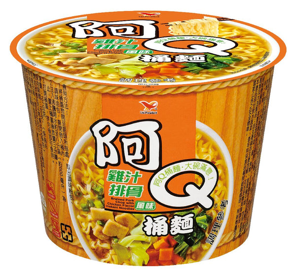 《Unification》 Ah Q Oke Noodles Chicken Soup Bones Flavored Noodles (Spare Ribs &amp; Chicken Flavor - Cup Noodles) x 3 《Taiwanese Souvenir》