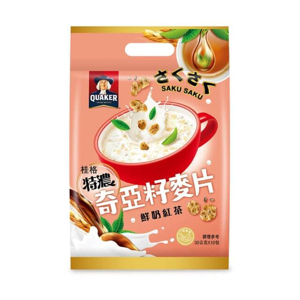 《桂格》奇亞籽麥片系列-鮮奶紅茶30g×10包（チアシードオートミール-フレッシュミルクティー） 《台湾 お土産》