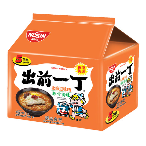 《日清》出前一丁★北海道味噌豚骨湯味速食麵(100g/5入) （北海道豚骨味噌味） 《台湾B級グルメ お土産》