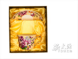 《Xintaiyuan》 (Taiwan flower cloth pattern) New Peony Coffee Cup Set -Gold- (Cream) 《Taiwanese Souvenir》