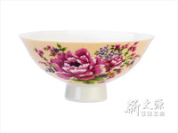 《Xintaiyuan》 (Taiwan flower cloth pattern) Safflower Shuangyu Hikyo Cup (Safflower tea bowl/pairing set - milky white) 《Taiwan souvenir》