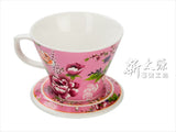 《新太源》（台湾花布柄）紅花貴族杯 （紅花ノビリテイカップ-桃色） 《台湾 お土産》