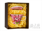 《新太源》（台湾花布柄）紅花貴族杯 （紅花ノビリテイカップ-桃色） 《台湾 お土産》