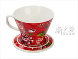 《新太源》（台湾花布柄）紅花貴族杯 （紅花ノビリテイカップ赤） 《台湾 お土産》