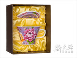 《新太源》（台湾花布柄）紅花貴族杯 （紅花ノビリテイカップ-紫） 《台湾 お土産》