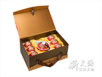 《新太源》（台湾花布柄）紅花一壺六杯禮盒 （紅花シックスカップフラワーポットギフト-赤） 《台湾 お土産》