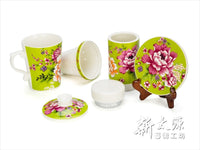 《新太源》（台湾花布柄）紅花伴手禮禮盒 （紅花ギフトセット-緑） 《台湾 お土産》