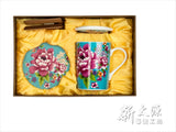 《新太源》（台湾花布柄）紅花富貴禮盒 （紅花リッチギフトセット-青） 《台湾 お土産》