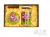 《新太源》（台湾花布柄）紅花富貴禮盒 （紅花リッチギフトセット-緑） 《台湾 お土産》