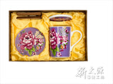 《Xintaiyuan》 (Taiwanese flower cloth pattern) Safflower rich gift set - purple 《Taiwan souvenir》