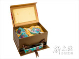 《Xintaiyuan》 (Taiwanese flower cloth pattern) Safflower direction pot set (Safflower party pot set - blue)《Taiwan souvenir》