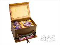《新太源》（台湾花布柄）紅花方印壺組 （紅花パーティーポットセット-紫） 《台湾 お土産》