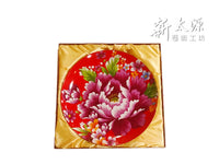 《新太源》（台湾花布柄）紅花展示盤 （ベニハナ大皿-赤-10寸） 《台湾 お土産》