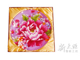 《新太源》（台湾花布柄）紅花展示盤 （ベニハナ大皿-紫-10寸） 《台湾 お土産》